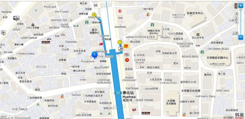 【首爾美食】惠化石頭大叔 人氣排隊美食,蜂蜜窯烤披薩超好吃 @Alina 愛琳娜 惠化石頭大叔窯烤披薩交通