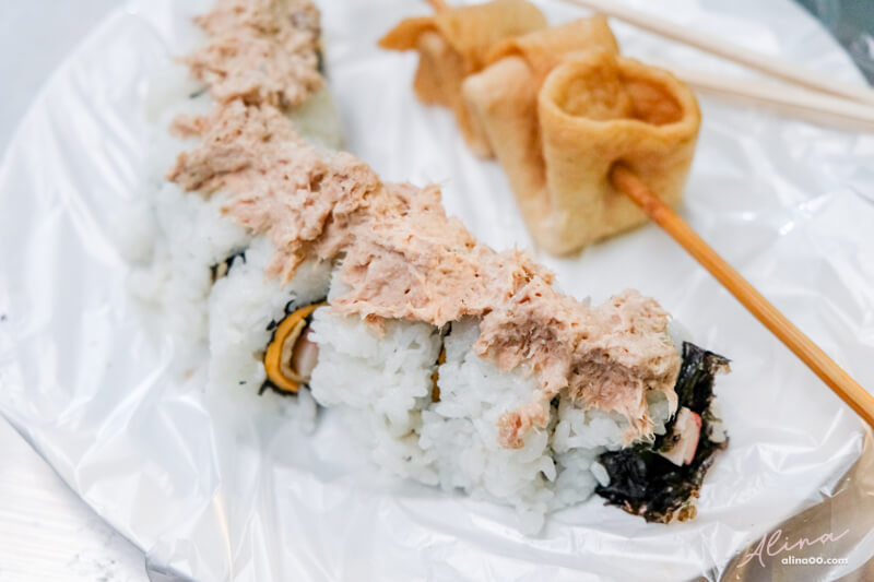 元祖鮪魚起司裸飯捲｜廣藏市場特色小吃，推薦雜菜冬粉魚板套餐 @Alina 愛琳娜