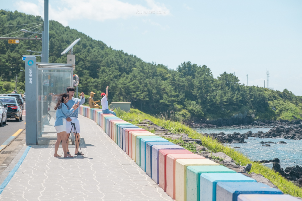 【濟州島景點】 道頭洞彩虹海岸公路 以大海為背景的可愛道路 @Alina 愛琳娜
