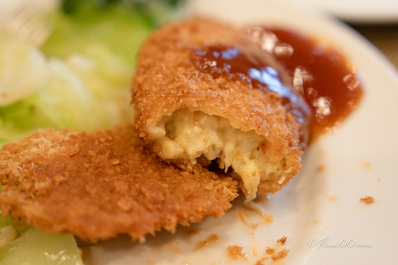 【大阪美食】明治軒 串炸定食蛋包飯｜平價定食口味選擇多 @Alina 愛琳娜