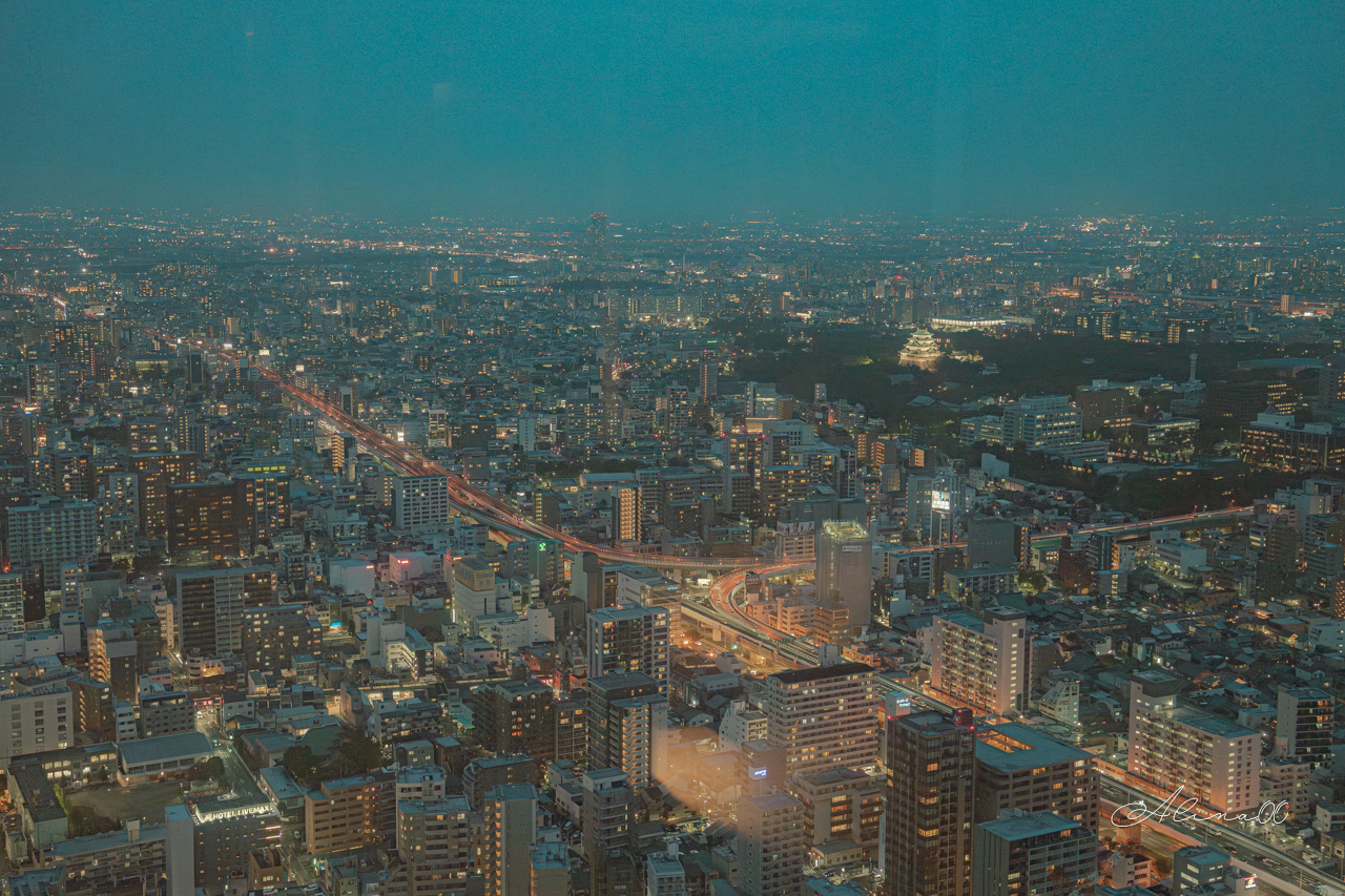 【名古屋景點】Sky Promenade 戶外觀景台,眺望名古屋城夜間點燈 @Alina 愛琳娜