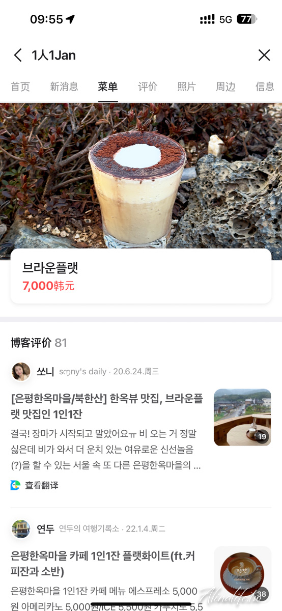 一人一杯｜恩平韓屋村景觀咖啡廳，韓風美拍景點必訪推薦 @Alina 愛琳娜