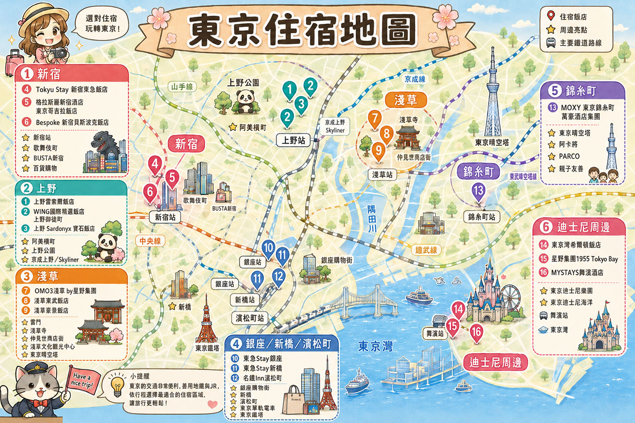 2026東京住宿推薦》6大區15間高CP值/交通方便/飯店分區總整理 @Alina 愛琳娜